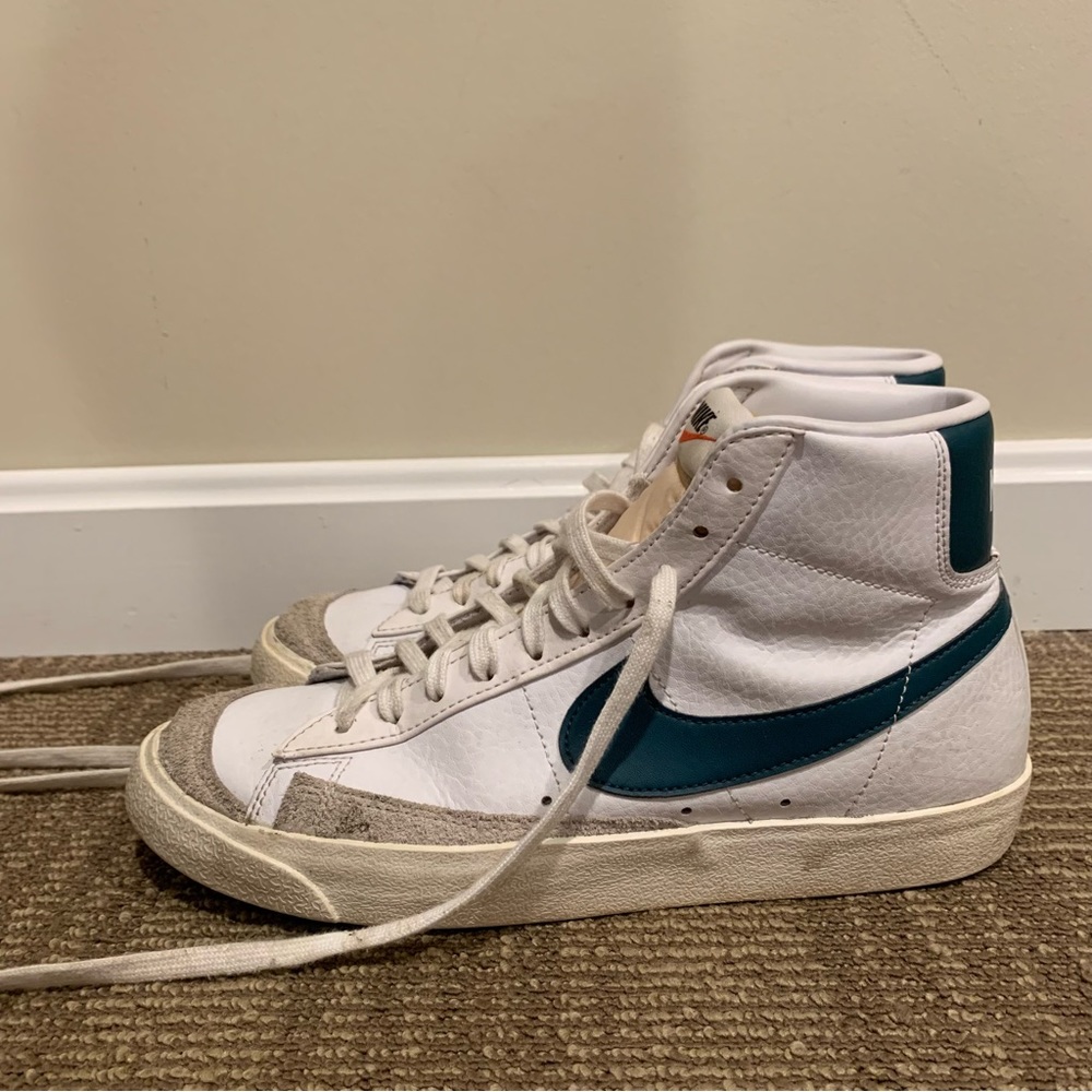 Nike Blazer Mid 77 Vintage White Dark Teal Green Sneakers
